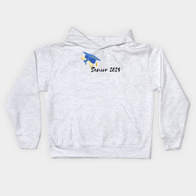 senior 2024 Kids Hoodie by Nahlaborne